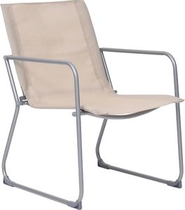 vidaXL Zestaw wypoczynkowy do ogrodu, tkanina i stal, kremowy 4-cz. 8