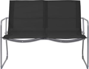 vidaXL Zestaw wypoczynkowy do ogrodu, tkanina i stal, czarny 4-cz. 2