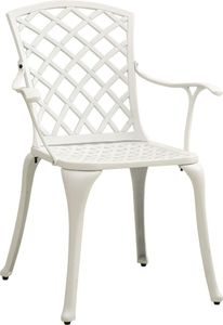 vidaXL Zestaw mebli bistro ze stopu aluminium, biały 3-cz. 2
