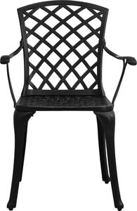 vidaXL Zestaw mebli bistro ze stopu aluminium, czarny 3-cz. 5