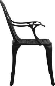 vidaXL Zestaw mebli bistro ze stopu aluminium, czarny 3-cz. 6