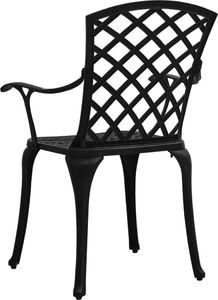 vidaXL Zestaw mebli bistro ze stopu aluminium, czarny 3-cz. 8