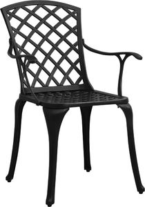 vidaXL Zestaw mebli bistro ze stopu aluminium, czarny 3-cz. 2