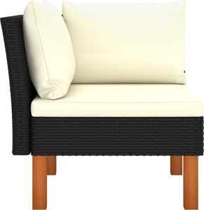 vidaXL 3-cz. zestaw wypoczynkowy do ogrodu rattan PE i eukaliptus 4