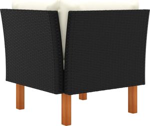 vidaXL 3-cz. zestaw wypoczynkowy do ogrodu rattan PE i eukaliptus 5