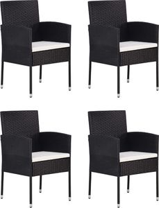 vidaXL 5-częściowy zestaw mebli ogrodowych polirattan czarny 2