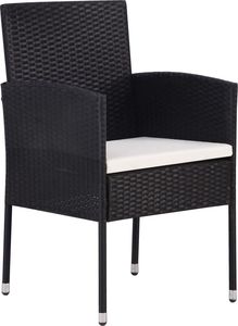 vidaXL 5-częściowy zestaw mebli ogrodowych polirattan czarny 3