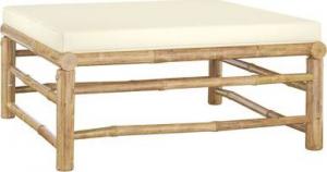 vidaXL 3-cz. zestaw mebli do ogrodu śmietankowe poduszki bambus 3