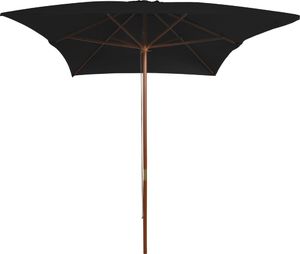 vidaXL VidaXL Parasol ogrodowy na drewnianym słupku, czarny, 200x300 cm 3