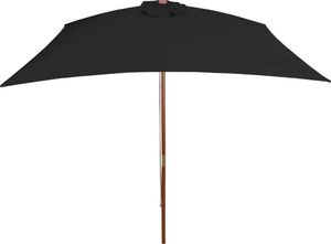 vidaXL VidaXL Parasol ogrodowy na drewnianym słupku, czarny, 200x300 cm 4
