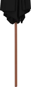 vidaXL VidaXL Parasol ogrodowy na drewnianym słupku, czarny, 270 cm 5