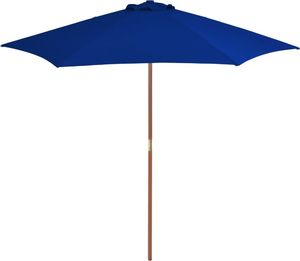 vidaXL Parasol ogrodowy na drewnianym słupku, niebieski, 270 cm 1