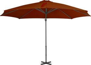 vidaXL Wiszący parasol ze słupkiem aluminiowym terakotowy 300 cm 4