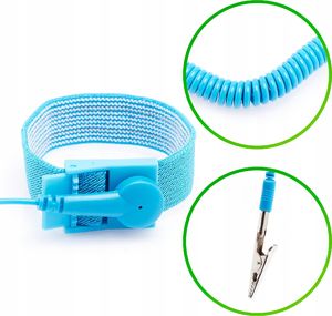 Techrebal Opaska uziemiająca niebieska 1,8m 2