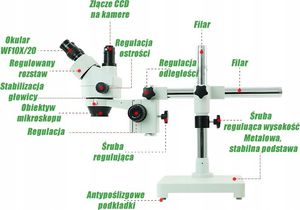 Mikroskop Techrebal Mikroskop stereoskopowy trinokularowy 10HS 1