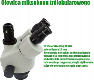 Mikroskop Techrebal Mikroskop stereoskopowy trinokularowy 10HS 8