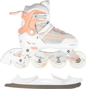 Rolki Nils Extreme NH18190 z wymienną płozą regulowane białe r. 39-43 2