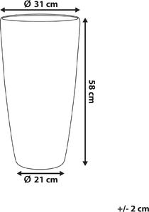 Beliani Doniczka beżowa okrągła 31 x 31 x 58 cm ABDERA 6