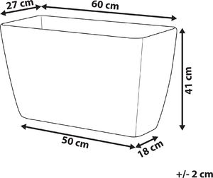 Beliani Doniczka 60 x 27 x 41 cm beżowa BARIS 8