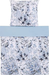 Beliani Komplet pościeli bawełnianej Ballard niebiesko-biały 135x200 cm 1