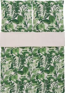 Beliani Komplet pościeli bawełnianej Greenwood biało-zielony 155x220 cm 1
