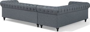 Beliani Narożnik prawostronny szary CHESTERFIELD 5