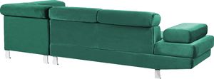 Beliani Narożnik welurowy lewostronny zielony NORREA 4