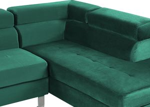 Beliani Narożnik welurowy lewostronny zielony NORREA 5