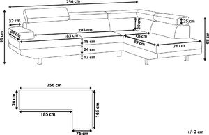 Beliani Narożnik welurowy lewostronny zielony NORREA 8