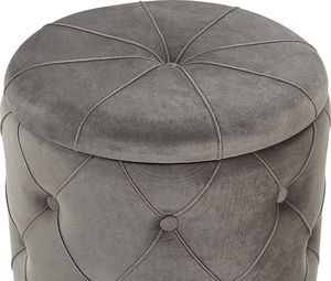 Beliani Zestaw 2 pufów ze schowkiem szary PUEBLO 3