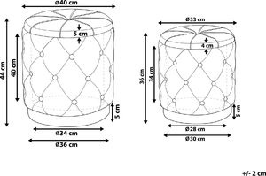 Beliani Zestaw 2 pufów ze schowkiem szary PUEBLO 5