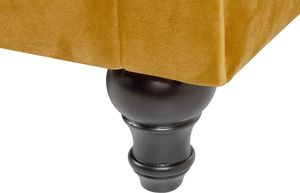 Beliani Sofa 3-osobowa welurowa żółta CHESTERFIELD 7