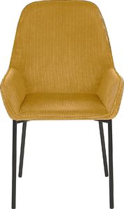 Beliani Zestaw 2 krzeseł do jadalni sztruksowy żółty LOVERNA 2