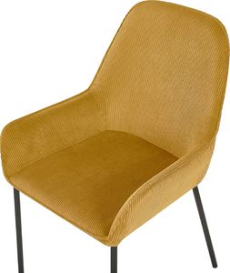 Beliani Zestaw 2 krzeseł do jadalni sztruksowy żółty LOVERNA 4