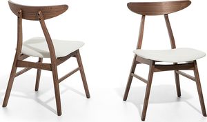 Beliani Zestaw 2 krzeseł do jadalni drewniany ciemny z białym LYNN 3