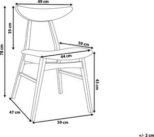 Beliani Zestaw 2 krzeseł do jadalni drewniany ciemny z białym LYNN 9