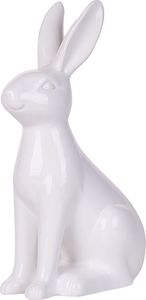 Beliani Figurka królik biała RUCA 1