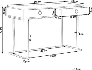 Biurko Beliani Westport Białe 110 cm x 50 cm 9