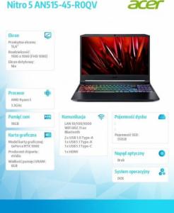 Laptop Acer Laptop Nitro 5 AN515-45 (NH.QBREP.00H) / 32 GB RAM / 2 TB SSD PCIe / 2 TB SSD / Windows 10 Home 3