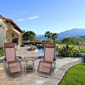 Odense Leżak Plażowy składany grawitacyjny Brązowy 4