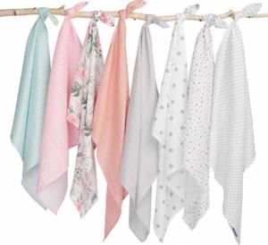 Sensillo PIELUCHA MUŚLINOWA 70X80 CM GWIAZDKI SZARE 093 / 3677 3