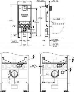 Stelaż Grohe RAPID SLX DO WC 3W1 6L H1,13 2