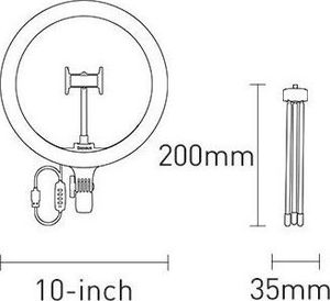 Lampa pierścieniowa Baseus LED Selfie CRZB10-A01 + Mini statyw czarny 16