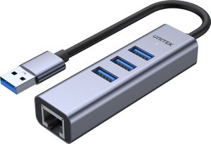 HUB USB Unitek uHUB Q4+ 1x RJ-45  + 3x USB-A 3.0 (H1906A) 1