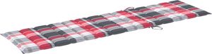 vidaXL Poduszka na leżak, czerwona krata, 200x50x4 cm, tkanina 2