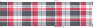 vidaXL Poduszka na leżak, czerwona krata, 200x50x4 cm, tkanina 3