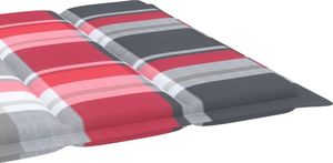 vidaXL Poduszka na leżak, czerwona krata, 200x50x4 cm, tkanina 4