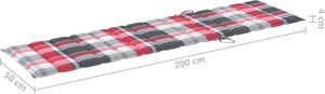vidaXL Poduszka na leżak, czerwona krata, 200x50x4 cm, tkanina 6