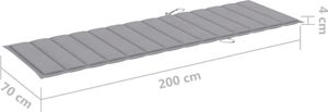 vidaXL Poduszka na leżak, szara, 200x70x4 cm, tkanina 6