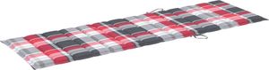 vidaXL Poduszka na leżak, czerwona krata, 200x60x4 cm, tkanina 2